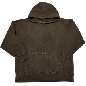 Washed Black 100% Cotton Hoodie Pre-Shrunk Men's Medium Thick Warm WindRiver